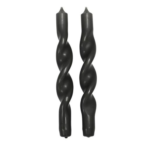 Broste Candle Twist Giftboxed Set Of 2 - Northern Dusk